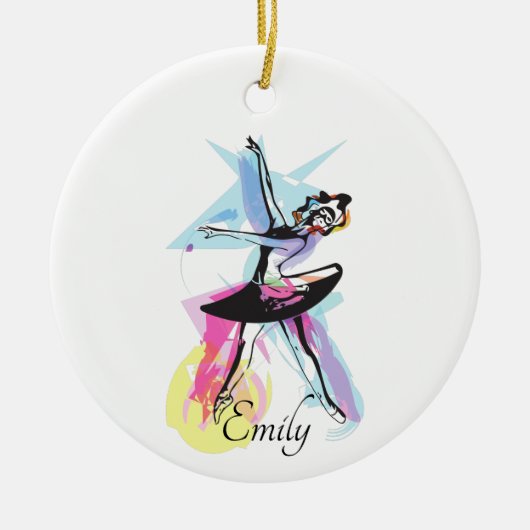 Ballerina Dancer Waterverf Theme Keramisch Ornament (Voorkant)