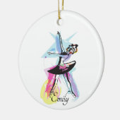 Ballerina Dancer Waterverf Theme Keramisch Ornament (Links)