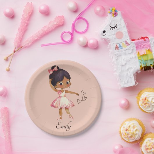 Ballerina Dancer Waterverf Theme Papieren Bordje (Feest)