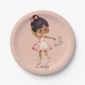 Ballerina Dancer Waterverf Theme Papieren Bordje (Voorkant)