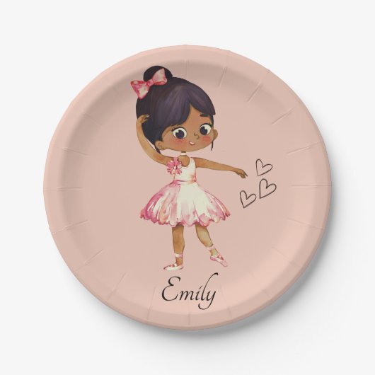 Ballerina Dancer Waterverf Theme Papieren Bordje (Voorkant)