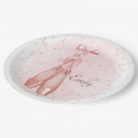 Ballerina Dancer Waterverf Theme Papieren Bordje (Gekanteld)