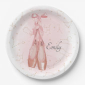 Ballerina Dancer Waterverf Theme Papieren Bordje (Voorkant)