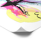 Ballerina Dancer Waterverf Theme Poster (Hoek)