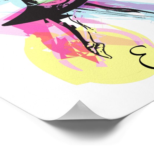 Ballerina Dancer Waterverf Theme Poster (Hoek)