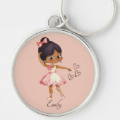 Ballerina Dancer Waterverf Theme Sleutelhanger (Voorkant)