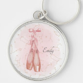 Ballerina Dancer Waterverf Theme Sleutelhanger (Voorkant)