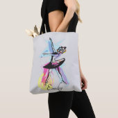 Ballerina Dancer Waterverf Theme Tote Bag (Dichtbij)