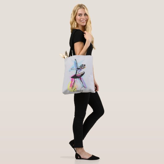 Ballerina Dancer Waterverf Theme Tote Bag (Op model)