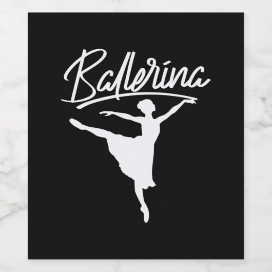 Ballerina Dancer Wijn Etiket (Enkel label)