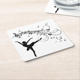Ballerina Dancing and the Music Follows Kartonnen Onderzetters