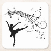 Ballerina Dancing and the Music Follows Kartonnen Onderzetters (Voorkant)