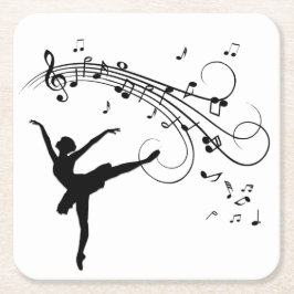 Ballerina Dancing and the Music Follows Kartonnen Onderzetters