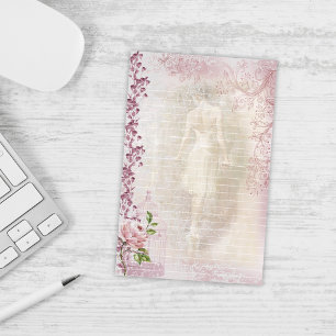 Ballerina Dancing en Pointe Floral Lined Briefpapier