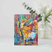 Ballerina Dancing in Colorful Landscape Briefkaart (Staand voorkant)