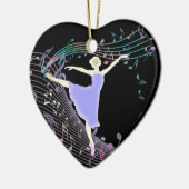 Ballerina Dancing in Fantasy Rainbow-Muzieknoten Keramisch Ornament (Links)
