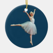 Ballerina Dancing on Blue Ornament (Voorkant)