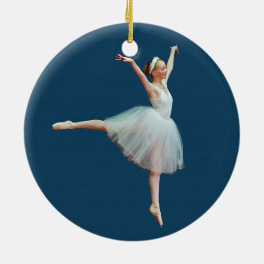 Ballerina Dancing on Blue Ornament (Achterkant)