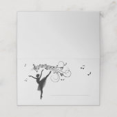 Ballerina Dancing with Music Area Lined for Name Plaatskaartje (Buitenkant ongevouwen)