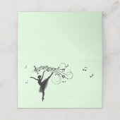 Ballerina Dancing with Music Area Lined for Name Plaatskaartje (Buitenkant ongevouwen)