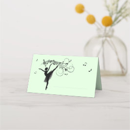 Ballerina Dancing with Music Area Lined for Name Plaatskaartje