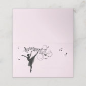 Ballerina Dancing with Music Area Lined for Name Plaatskaartje (Buitenkant ongevouwen)