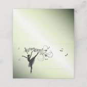 Ballerina Dancing with Music Green Glow Plaatskaartje (Buitenkant ongevouwen)