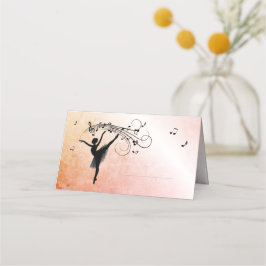 Ballerina Dancing with Music Marked Oranje Glow Plaatskaartje