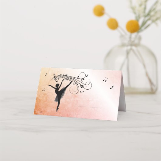 Ballerina Dancing with Music Marked Oranje Glow Plaatskaartje (Voorkant)