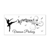Ballerina Dancing with Music Personalized Rubberstempel (Afrduk)
