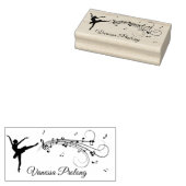 Ballerina Dancing with Music Personalized Rubberstempel (Gestempeld)