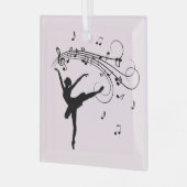 Ballerina Dancing with Music Pink Glas Ornament (Voorkant links)