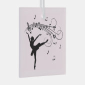 Ballerina Dancing with Music Pink Glas Ornament (Voorkant Rechts)