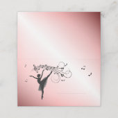 Ballerina Dancing with Music Pink Glow Plaatskaartje (Buitenkant ongevouwen)