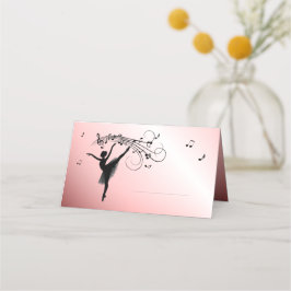 Ballerina Dancing with Music Pink Glow Plaatskaartje