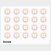 Ballerina Dank u Ronde Stickers- Roze Goud Ronde Sticker (Vel)