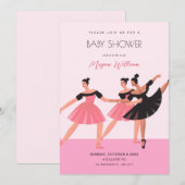 Ballerina dans baby douche kaart (Voorkant / Achterkant)