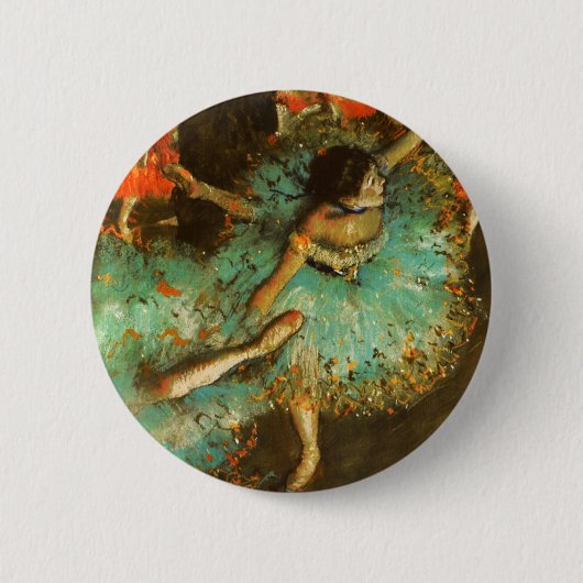 Ballerina Dans Groene Danser Edger Degas Schilderi Ronde Button 5,7 Cm (Voorkant)