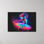 Ballerina dans kleurrijke elegante meisje heldere  canvas afdruk (Voorkant)