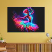 Ballerina dans kleurrijke elegante meisje heldere  canvas afdruk (Insitu (Woonkamer))
