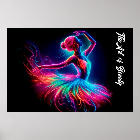 Ballerina dans kleurrijke elegante meisje heldere  poster (Voorkant)