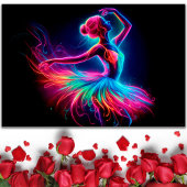 Ballerina dans kleurrijke elegante meisje heldere poster