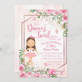 Ballerina dans pink aquarel verjaardag  kaart (Voorkant / Achterkant)