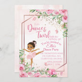 Ballerina dans roze aquarel verjaardag  kaart (Voorkant / Achterkant)