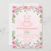 Ballerina dans roze waterverf verjaardag kaart (Voorkant)