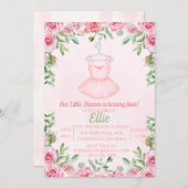 Ballerina dans roze waterverf verjaardag kaart (Voorkant / Achterkant)