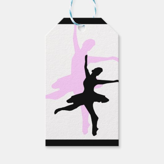 Ballerina Dans Roze & Zwart Cadeaulabel (Voorkant)
