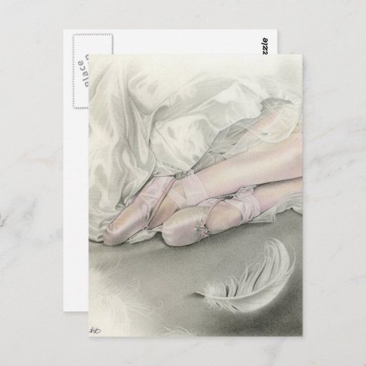 Ballerina dans van het zwandige Briefkaart (Voorkant / Achterkant)
