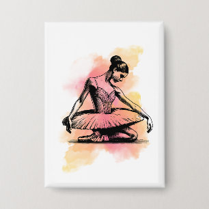 Ballerina dansen in kleur button