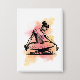 Ballerina dansen in kleur  button